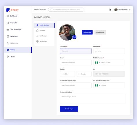 Profile Settings Web Design Profile, Profile Settings Ui Design, Profile Page Web Design, User Profile Ui Design Mobile App, Form Ui Design Website, Settings Page Ui Design, Profile Ui Web, User Profile Ui Design, Profile Page Ui