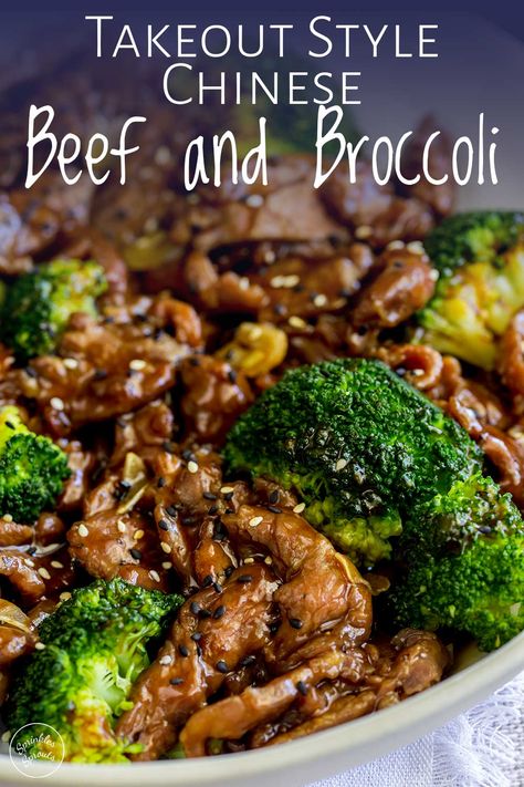 This classic takeout favorite is so quick and easy to make at home you'll forget where you put the takeaway menu. Tender flank steak with crisp broccoli in a savory Chinese brown sauce with garlic and ginger, all made in well under 30 minutes. Plus I share my secret for getting the best and most tender beef at home. If beef and broccoli is your favourite PF Changs or Panda express order then this quick stir fry is going to be your new favorite simple dinner. Takeout Beef And Broccoli, Chinese Brown Sauce, Chinese Beef And Broccoli, Beef Broccoli Stir Fry, Beef And Broccoli Recipe, Steak And Broccoli, Easy Beef And Broccoli, Chinese Beef, Mapo Tofu