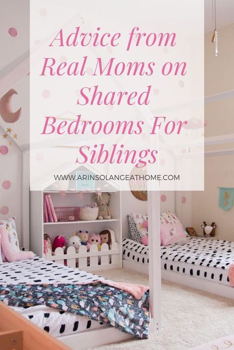 Siblings Nursery Shared Bedrooms, Toddler Girl Shared Bedroom, Toddlers Sharing Bedroom, Girl Boy Shared Bedroom, Girls Shared Bedroom Ideas Bunk Beds, Single Mom Room Ideas Bedroom, Sibling Room Sharing, Shared Boy And Girl Room, Cats Room