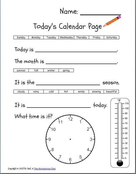 Kindergarten Calendar, Calendar Worksheets, Calendar Activities, Calendar Math, Homeschool Worksheets, Today Calendar, Homeschool Education, Daily Calendar, Homeschool Schedule