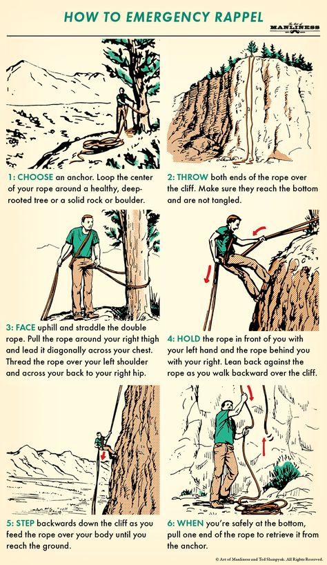 How to Emergency Rappel | The Art of Manliness Miejski Survival, Supraviețuire Camping, Foto Langka, Survival Skills Life Hacks, Pencak Silat, Art Of Manliness, Survival Life Hacks, Apocalypse Survival, Survival Techniques