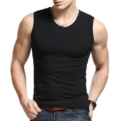 Men Bodybuilding, Gym Singlets, Bodybuilding Clothing, Bodybuilding T Shirts, Cotton Shirts For Men, Male Man, Sleeveless Tee, Casual Vest, Shooting Photo