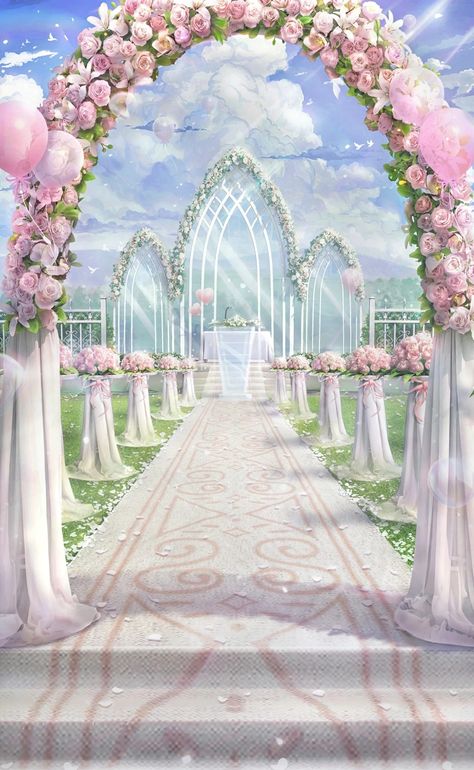 Wedding Illustration Card, Wattpad Background, Anime Wedding, Episode Interactive Backgrounds, Anime Places, Episode Backgrounds, Scenery Background, Wedding Illustration, Anime Backgrounds Wallpapers