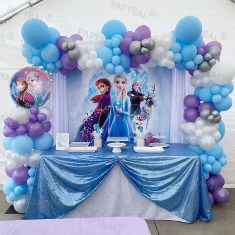 Frozen Party Desserts, Frozen Decorations Party, Birthday Frozen Decorations, Elsa Birthday Party Decorations Frozen Theme, Frozen Theme Birthday Decoration, Elsa 5th Birthday Party, Frozen Theme Decorations, Elsa Decorations Frozen Theme, Elsa Themed Birthday Party Decoration