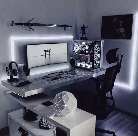 Games Room Inspiration, Small Game Rooms, Best Gaming Setup, Computer Gaming Room, Gamer Setup, Computer Desk Setup, Home Studio Setup, Gamer Room Decor, Video Game Room Design