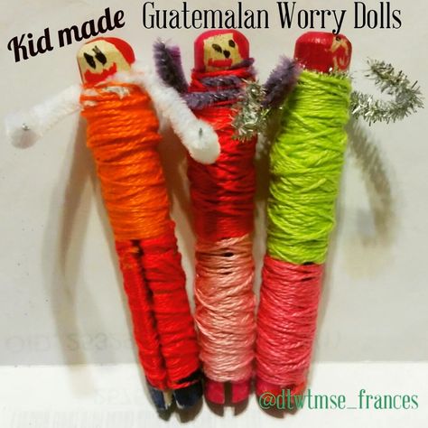 South American Crafts, Guatemalan Worry Dolls, Multicultural Night, Multicultural Crafts, Cultural Appreciation, International Craft, South American Art, Spanish Heritage, Worry Dolls