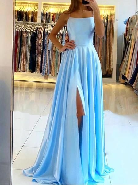 be53ee61104935234b174e62a07e53cfdesc35573297ri Pref Dresses, Satin Evening Gown, Halter Prom Dresses, Backless Evening Dress, Simple Prom Dress, Gowns Prom, Evening Gowns Elegant, Dress Sleeve Styles, Custom Size Dresses