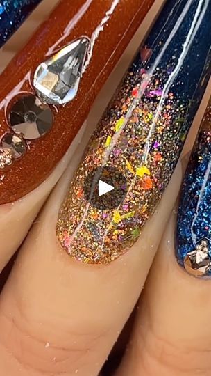 972K views · 910 reactions | autumn | blue autumn nails #fallnails2024 #autumnnails | By Sarah's Nail Secrets | Rose gold and blue nail. Blue Autumn Nails, Blue Autumn, Autumn Blue, Blue Nail, Gold And Blue, Autumn Nails, Blue Nails, The Secret, Rose Gold