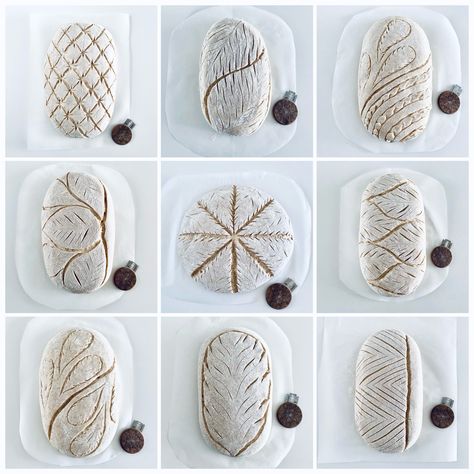 Sourdough Bread Scoring Collection 3 by Whisk Fever - before baking Bread Scoring Patterns, Sourdough Scoring, Bread Scoring, Sourdough Starter Discard Recipe, Homemade Sourdough Bread, Sourdough Starter Recipe, Bread Shaping, Bread Art, Sourdough Baking