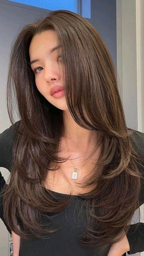 Two Long Layers Haircut, Haircuts For Girls With Long Hair, Straight Layers Long Hair, Haircut Design For Women, Haircut With Long Layers, Haircut For Girls, Front Layers, Killa Fashion, Haircuts For Girls