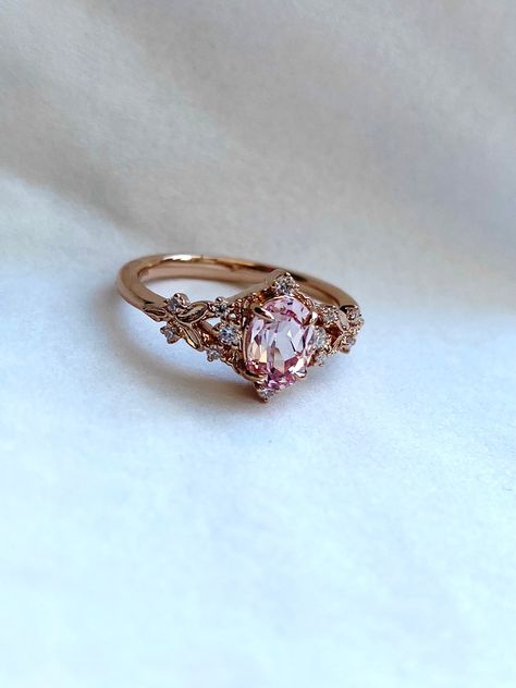 Morganite Emerald Engagement Ring, Pink Rose Gold Engagement Ring, Pink Gold Wedding Ring, Peach Diamond Engagement Ring, Sapphire Engagement Ring Pink, Wedding Ring Fairytale, Pink Sapphire Engagement Ring Vintage, Pink Marquise Engagement Ring, Unique Pink Engagement Rings