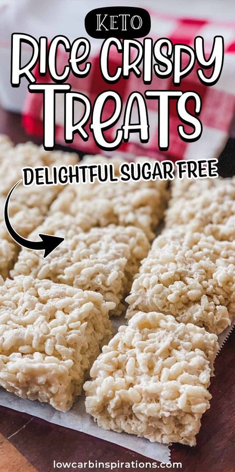 Make these sugar free and KETO Rice Crispy Treats using a few special ingredients! It only takes about 5 minutes to whip these up too! Easy Keto Dessert! Low Carb Rice Crispy Treats, No Bake Keto Dessert Easy, Keto Rice Crispy Bars, Keto Sweets With Cool Whip, Low Sugar Rice Krispie Treats, Low Carb Rice Krispie Treats, Low Calorie Rice Crispy Treats, Keto Rice Crispy Treats, Bariatric Desserts Sugar Free