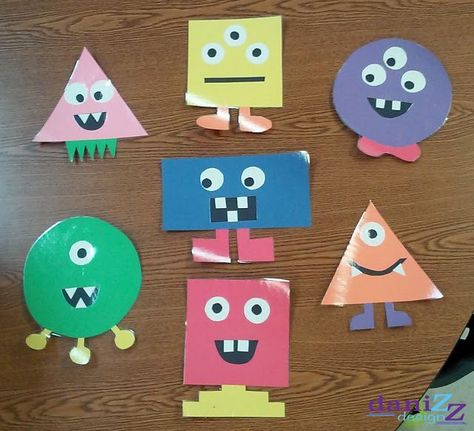 DIY shape monsters for a monster themed bulletin board or learning shapes Theme Classroom Ideas, Monster Decor, Monster Theme Classroom, Monster Classroom, Crafts Gift Ideas, Monster Shapes, Monster Activities, Monster Decorations, Monster Craft