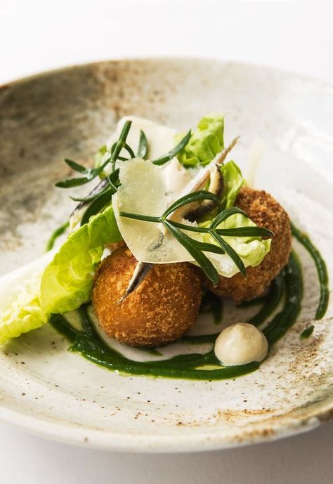 Croquettes Recipe, Gourmet Food Plating, Decorações Com Comidas, Great British Chefs, Fine Dining Recipes, Caesar Salad, Croquettes, Fine Food, Great British