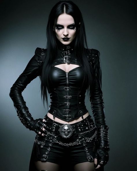 Our gothic belts are the ultimate fusion of style and rebellion. With detailed chains, bold buckles, and intricate designs, these belts are the perfect accessory to complete your dark ensemble.🖤 Whether you’re rocking leather, lace, or something in between, these belts add that extra edge to your look. Unleash your inner goth and let your style do the talking.👑 Embrace the night, make a statement, and feel the power of true gothic fashion. Available now—link in bio!#GothicFashion #DarkAesthet... Black Rock Outfits For Women, Gothic Style Women, Goth Leather Outfit, Leather Goth Outfit, Heavy Metal Fashion Woman, Heavy Metal Outfits For Women, Female Metalhead, Gothic Belts, Metal Outfits Women