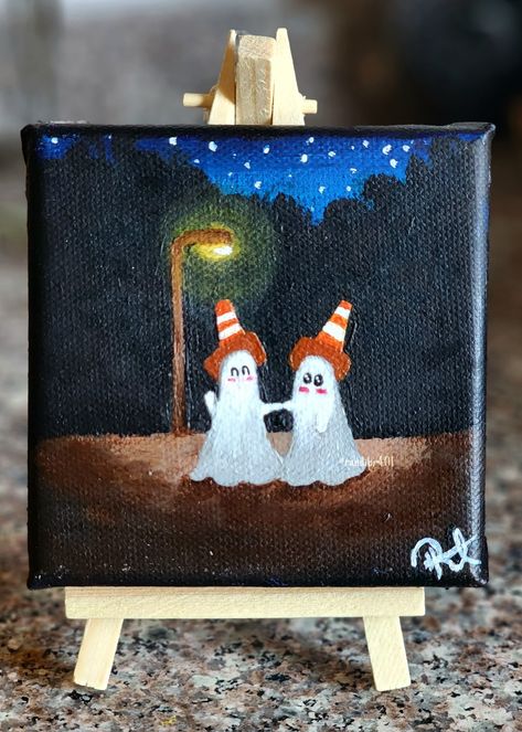 Funny Painting For Boyfriend, Painting Idea For Friend, Art Ideas For Best Friends, Painting Best Friends Gift Ideas, Painting Inspiration Small Canvas, Mini Paintings Halloween, Painting For Best Friend Canvases, Painting For A Friend's Birthday, Painting Gift Ideas For Best Friend