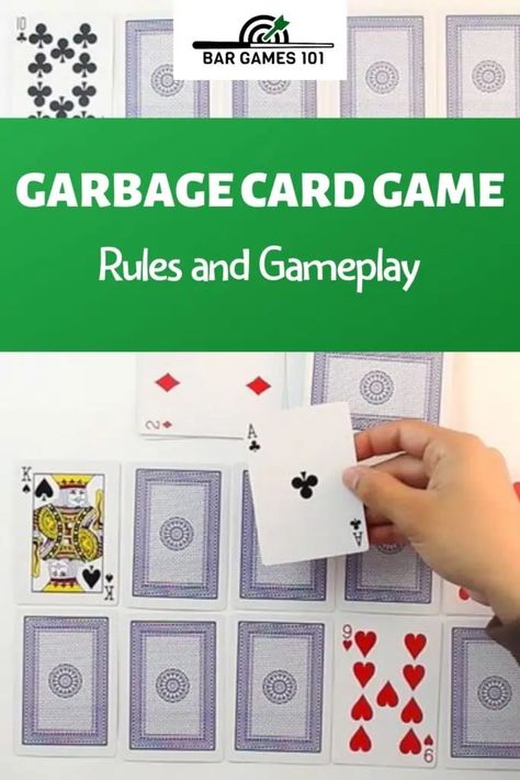 Garbage Card Game Rules and How to Play? - Bar Games 101 Rob Your Neighbor Game Rules, Trash Card Game Rules, Pass The Trash Card Game, Trash Card Game, Up And Down The River Card Game, How To Play Garbage Card Game, Garbage Card Game, How To Play Rummy Card Games, Rummy Card Game