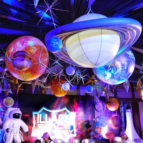 10 Party Trends for 2020; space themes Outer Space Crafts, Outer Space Birthday Party, Space Themes, Space Party Decorations, Space Crafts For Kids, Galaxy Party, Alien Party, Astronaut Party, Outer Space Decorations