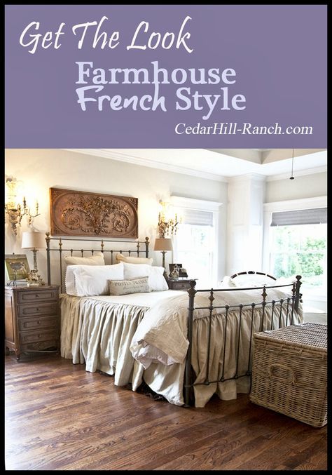 Tour a French bedroom and get ideas you can use in your home.  www.cedarhillfarmhouse.com Cedar Hill Farmhouse, French Farmhouse Decor, French Country Bedrooms, French Bedroom, Country Bedroom, Up House, Style Deco, Dreamy Bedrooms, French Farmhouse