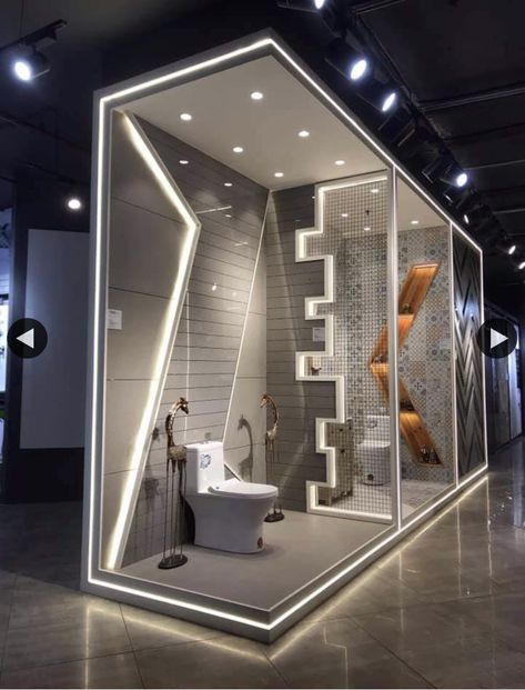 Bathroom Showrooms Ideas, Toilet Display Showroom, Sanitary Shop Interior Design, Bathroom Showroom Design, Sanitary Showroom Display, Sanitary Showroom Interiors, Tile Showroom Interior Design Ideas, Tiles Showroom Display Ideas, Sanitary Showroom