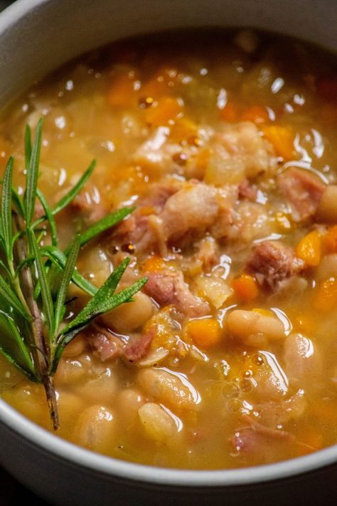 Bean Soup From Canned Beans, Ham Soup Recipes Crockpot, Ham And Bean Soup Stovetop, Ham And Canned Bean Soup Recipes, Bean Soup Recipes With Ham Bone, Ham Soup With Ham Bone, Navy Bean And Ham Soup Stove Top, Ham And Bean Soup Using Canned Beans, Ham And Bean Soup Canned Beans