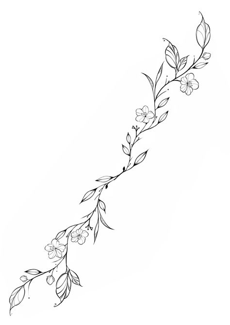 Vine Tattoo With Flowers, Vine Tattoo Back, Vines And Flowers Tattoo, Flower Vine Tattoo, Small Flower Tattoos For Women, Arm Wrap Tattoo, Flower Vine Tattoos, Wrap Around Tattoo, Wrap Tattoo