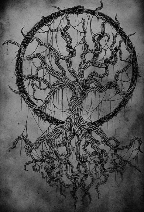 Yggdrasil Tattoo, Norse Mythology Tattoo, Ouroboros Tattoo, Rune Tattoo, Tree Tattoo Designs, Norse Tattoo, Nordic Tattoo, Mythology Tattoos, Tree Of Life Tattoo