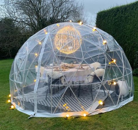 Make the upcoming Christmas and Dinner an unforgetable event for you, your friends and family with our clear Dome at a special and affordable price, for a short time only. Dome dia. 3,6 mts, Hight 2,2 mts. € 899.00 Promotional Price, delivered, local taxes not included. After the promotion period, regular prices apply € 1'199.00 Greenhouse Dome, Garden Dome, Garden Igloo, Tent Garden, Dome Tent, Outdoor Gear, Tent, Promotion, Dream House