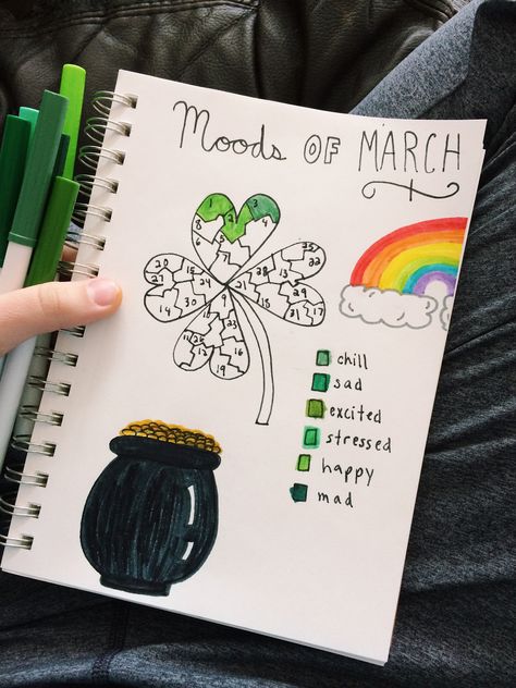 March Mood Tracker, March Bullet Journal Ideas, Journal Tracker Ideas, Bullet Journal Tracker Ideas, Bullet Journal Mood Tracker, March Bullet Journal, Journal Tracker, Bullet Journal Page, Tracker Ideas