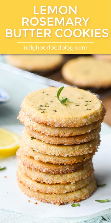 Rosemary Butter, Cookies Photography, Infused Butter, Toffee Cookies, Lemon Rosemary, Spring Desserts, Jar Ideas, Buttery Cookies, Spice Cookies