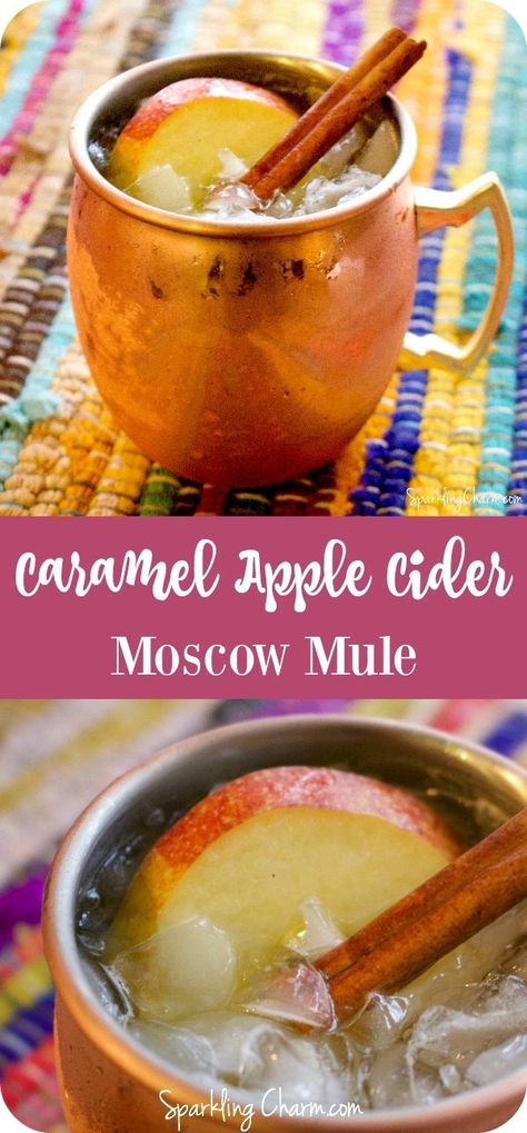 Apple Cider Moscow Mules, Caramel Apple Cider Mule, Thanksgiving Mule Recipe, Thanksgiving Mule Drinks, Apple Moscow Mule, Apple Cider Mule, Cider Moscow Mule, Cider Mule, Cocktail Moscow Mule