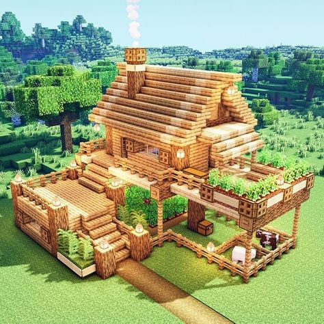 Chalet Minecraft, Minecraft Wooden House, Minecraft Cool, Minecraft Cabin, Mansion Minecraft, Minecraft Small House, Cute Minecraft, Minecraft Starter House, Construction Minecraft