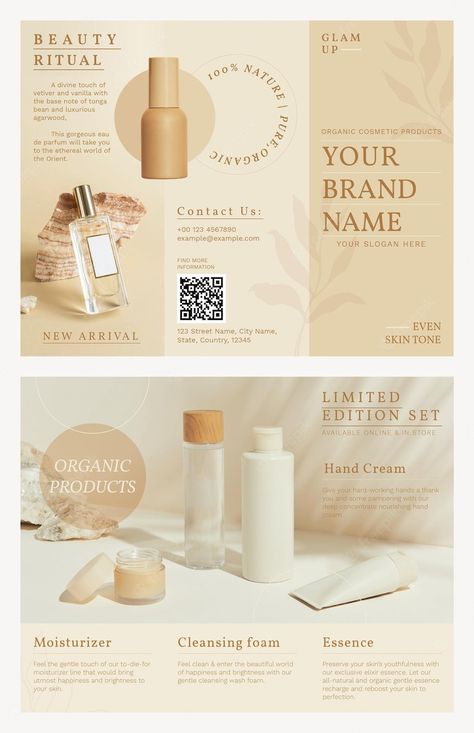 Skincare Layout Design, Minimal Vintage Graphic Design, Liflet Design, Skincare Brochure Design, Beauty Brochure Design, Brochure Product Design, Brochure Design Layout Templates, Skincare Graphic Design, Skincare Brochure