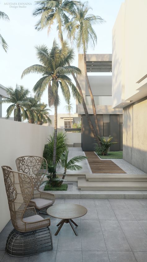 Dubai Houses Interiors, Compound Floor Design, House Structure Design, Dubai Houses, Gate Decoration, Graphic Design Architecture, Outdoor Sitting Area, Back Garden Design, Front Porch Design