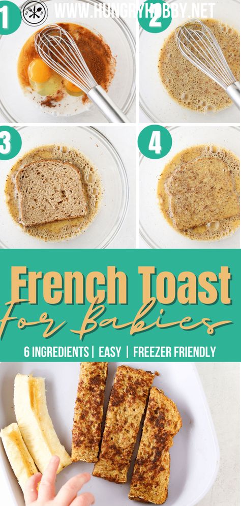 Baby Weaning Foods, Baby Led Weaning Breakfast, Healthy French Toast, Baby Led Weaning First Foods, Weaning Foods, Baby Breakfast, Baby Led Feeding, Easy Baby Food Recipes, Toddler Breakfast