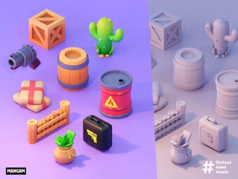 Low Poly Games, 2d Game Art, Blender Tutorial, Game Ui Design, Game Props, Low Poly Art, Mobile Art, Game Concept Art, Cute Games