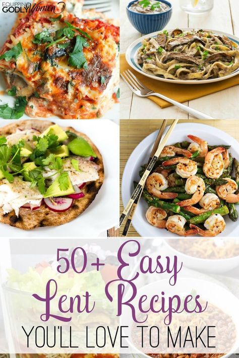 Wow! These look yummy! Definitely making a bunch of these easy Lent recipes this year! Lent Recipes Catholic, Lent Dinner Ideas, Lent Meals, Lenten Recipes, Friday Dinner, Lent Recipes, Meatless Dinner, Meatless Meals, Holiday Treats