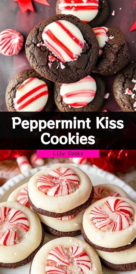 Chocolate Peppermint Kiss Cookies Recipe for the Holidays Indulge in festive flavors with Chocolate Peppermint Kiss Cookies! Perfect for Christmas festivities or as sweet homemade gifts, these cookies combine rich chocolate with a refreshing peppermint surprise. Quick to prepare and guaranteed to delight family and friends. Chocolate Peppermint Spritz Cookies, Fun Christmas Cookies For Kids, Best Christmas Cookies Recipes Holidays, Peppermint Baking, Baking With Chocolate, Peppermint Hot Cocoa Cookies, Peppermint Kiss Cookies, Kiss Cookies Recipe, Xmas Cookies Recipes