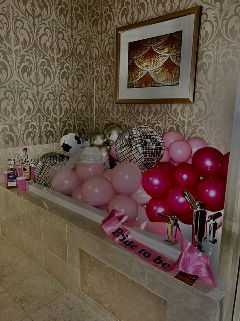 I mean how else are you suppose to leave the room… Vegas Hotel Room Birthday Decorations, Bachelorette Party Decorations Hotel Room The Bride, Bach Party Hotel Decor, Bachlorette Room Decorations, Bachelorette Party Ideas Hotel Room, Bachelorette Hotel Decorations, Vegas Bachelorette Room Decor, Bachelorette Decorations Hotel, Vegas Bachelorette Decor