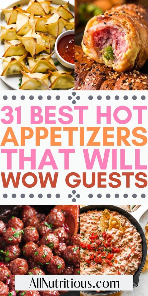 You can easily indulge in more delicious appetizer recipes with ease when you make any of these flavorful hot appetizer recipes. These super easy hot appetizer recipes are perfect for your next dinner party. Easy Hot Appetizers, Hot Appetizer Recipes, Warm Appetizers, Hot Appetizers, Meat Appetizers, Delicious Appetizer Recipes, Appetizers Easy Finger Food, Best Appetizer Recipes, Quick And Easy Appetizers