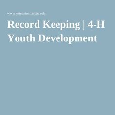 Record Keeping | 4-H Youth Development 4h Record Book Examples, Iowa State University, Record Keeping, Shooting Sports, Learning Styles, Ffa, Iowa State, State University, 4 H