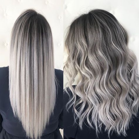 Platinový Blond, Rambut Brunette, Silver Blonde Hair, Icy Blonde Hair, Grey Highlights, Silver Blonde, Natural Wavy Hair, Ash Blonde Hair, Brown Hair Balayage