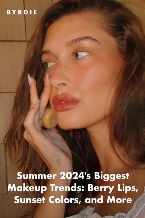 Summer 2024's 8 Biggest Makeup Trends: Berry Lips, Sunset Colors, and More Make Up Summer 2024, Summer 2024 Makeup Trends, Summer Makeup 2024, Makeup Trends 2024, Summer Glow Makeup, Goth Makeup Looks, Summer Eye Makeup, Summer Makeup Trends, Skincare Advice