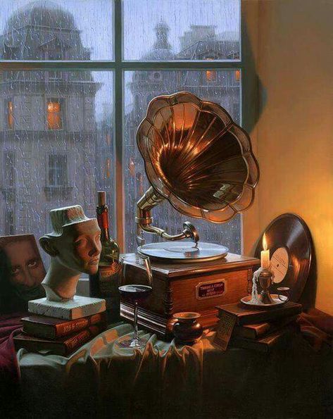 Record Player, Old Fashioned, Still Life, A Man, Books, Art, Record Players