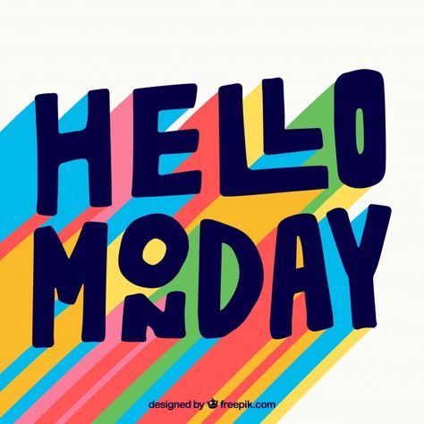 #NSLCtop hello monday, letters with many colors Free Vector Letras Cool, Monday Inspirational Quotes, Hand Lettering Inspiration, Hello Monday, Monday Quotes, 카드 디자인, Bold Typography, Typography Letters, Typography Inspiration