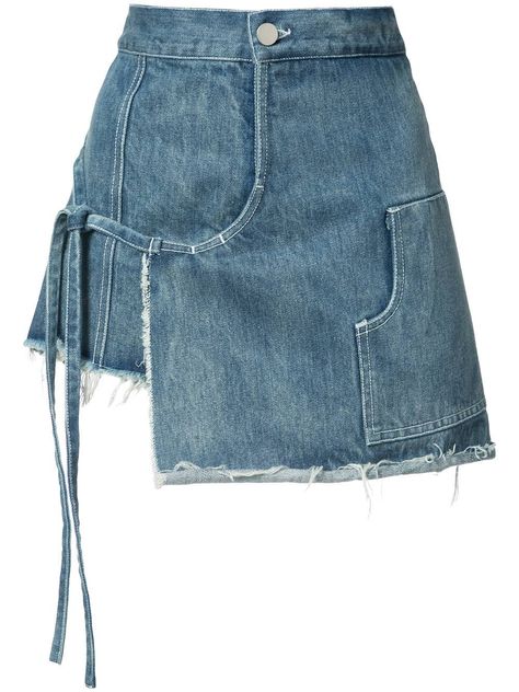 Denim Wrap Skirt, Rok Mini, Skirt Diy, Skirt Denim, Skirt Trends, Skirt Mini, Cute Skirts, Stage Outfits, Mode Inspiration