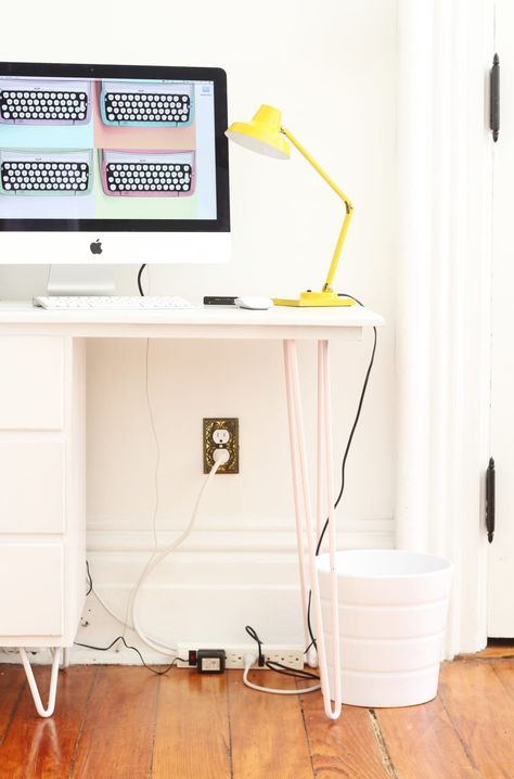 How To Hide Home Wires | Apartment Therapy Cleaning Your Dishwasher, Hide Cords, Housekeeping Tips, Hide Wires, Cord Storage, Electronic Organization, Home Management, Office Inspiration, Office Organization