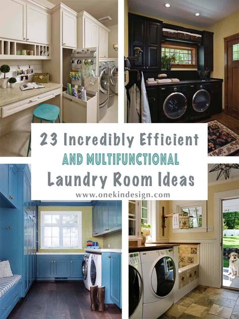 23 Incredibly Efficient And Multifunctional Laundry Room Ideas Laundry Room Office Ideas, Mudroom Dog Room, Mud Room Laundry Room Combo, Laundry In Kitchen, Laundry Craft Rooms, Organization Laundry, Laundry Room/mud Room, Pantry Laundry Room, Modern Laundry