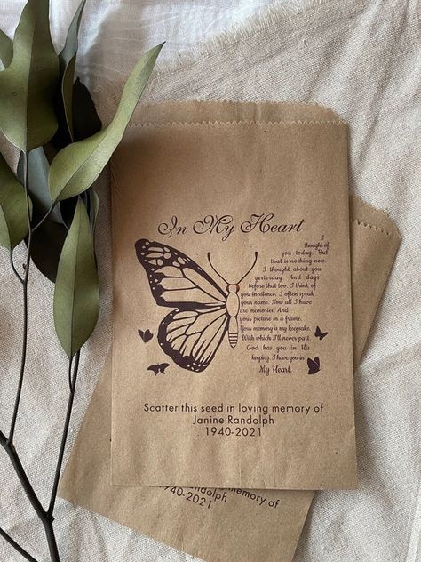 Butterfly Memorial, Memorial Favors, Gone But Not Forgotten, Condolence Gift, In Remembrance, Memory Crafts, Memorial Cards, Memorial Candle, Candle Favors