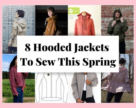 8 Hooded Jackets To Sew This Spring (+ free pattern)! — Gwenstella Made Hood Pattern Sewing, Hooded Jacket Pattern, Athleisure Chic, Chill Style, Monsoon Rain, Rain Trench Coat, Moving To Texas, Tropical Sun, Jacket Pattern Sewing